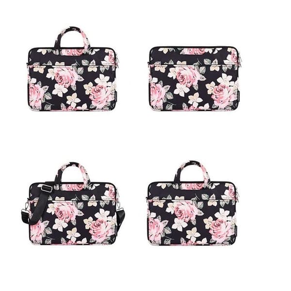 CANVASARTISAN Datorfodral 13" Floral H40-C22 med Axelrem - Svart