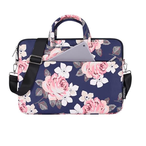 CANVASARTISAN Datorfodral 13" Floral H40-C22 med Axelrem - Blå