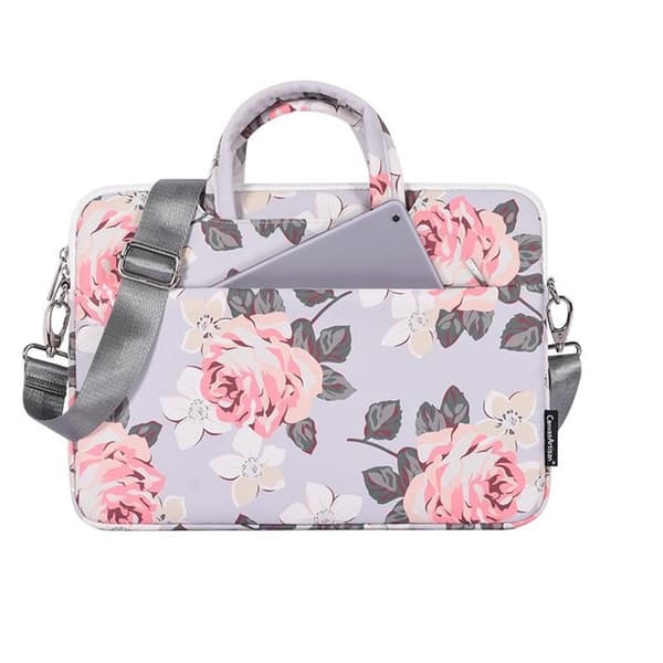CANVASARTISAN Datorfodral 13" Floral H40-C22 med Axelrem - Grå
