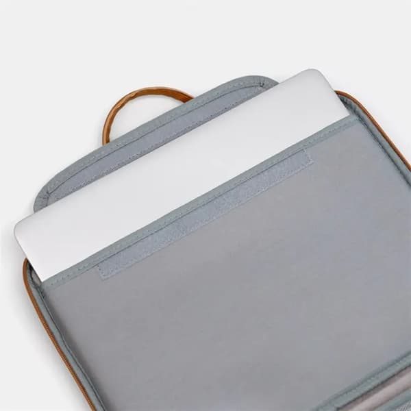 Baona Datorfodral 13.3" Läder - Grå/Brun