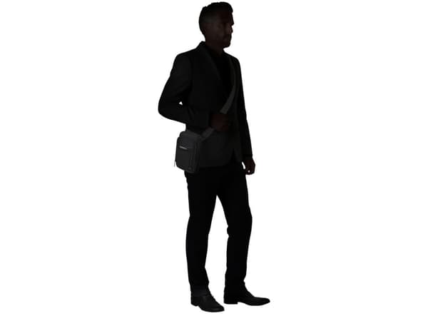 Samsonite PRO-DLX 6, Mann, Diagonalt hengende bag, Sort, Liten (fingerbøl), Glidelås, Forlomme