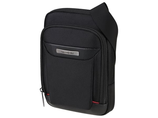 Samsonite PRO-DLX 6, Mann, Diagonalt hengende bag, Sort, Liten (fingerbøl), Glidelås, Forlomme