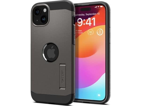 Spigen Tough Armor, Omslag, Apple, iPhone 15, 15,5 cm (6.1"), Grå