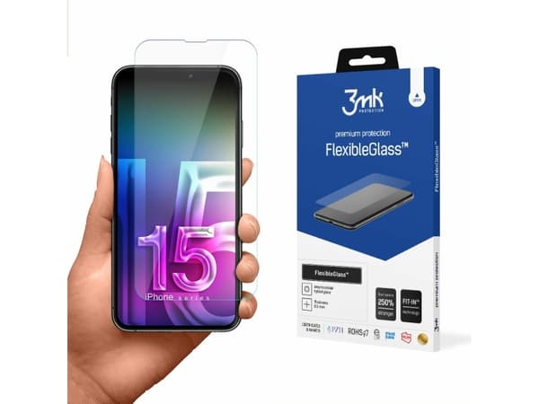3MK FlexibleGlass, iPhone 15 Pro, 1 styck