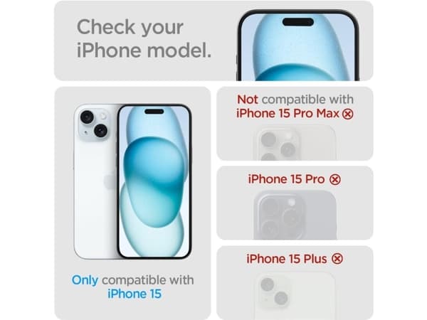 Spigen Crystal Hybrid, Suojus, Apple, iPhone 15, 15,5 cm (6.1"), Läpinäkyvä