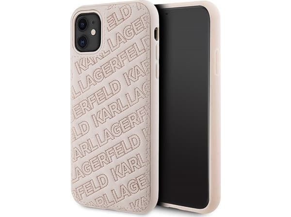 Karl Lagerfeld KLHCN61PQKPPMP iPhone 11 / Xr 6.1" różowy / pinkki kovakotelo Tikattu K-kuviointi