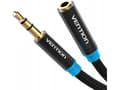 Miniatyrbild 1 av 5: 3.5mm cotton braided audio extension cable 3m Vention VAB-B06-B300-M black