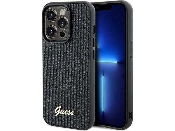 Guess GUHCP13LPMSDGSK iPhone 13 Pro / 136.1" black hardcase Disco Metal Script