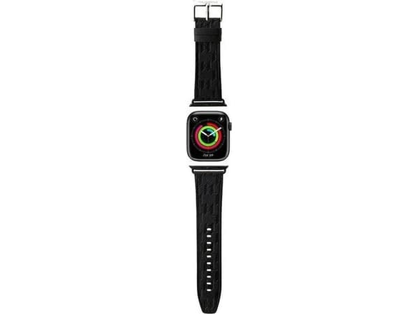 Karl Lagerfeld KLAWMSAKLHPK Apple Watch Strap 38/40/41mm svart/svart stropp Saffiano Monogram