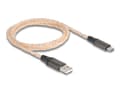 Miniatyrbild 2 av 5: Delock - USB-kabel - USB (hane) till 24 pin USB-C (hane) - USB 2.0 - 5 V - 3 A - 1 m - RGB-belysning - transparent, kopparfärgad