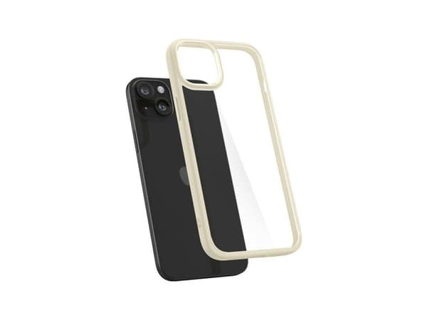 Spigen Crystal Hybrid, Omslag, Apple, iPhone 15 Plus, 17 cm (6.7"), Beige, Transparent