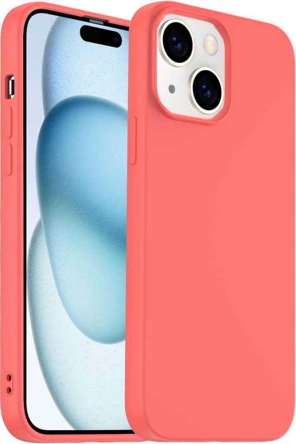 Silikonikotelo iPhone 15:lle, koralli