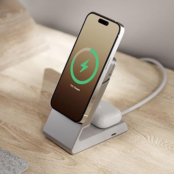 ALOGIC 2-in-1 Trådlös Laddare MagSafe med Bordsdocka - Vit