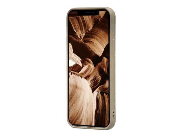 dbramante1928 Barcelona - Baksidesskydd för mobiltelefon - 100 % biologiskt nedbrytbart växtbaserat material - saharasand - för Apple iPhone 12, 12 P