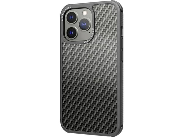 Black Rock Cover Robust Real Carbon für Apple iPhone 13 Pro, Schwarz (00217033)