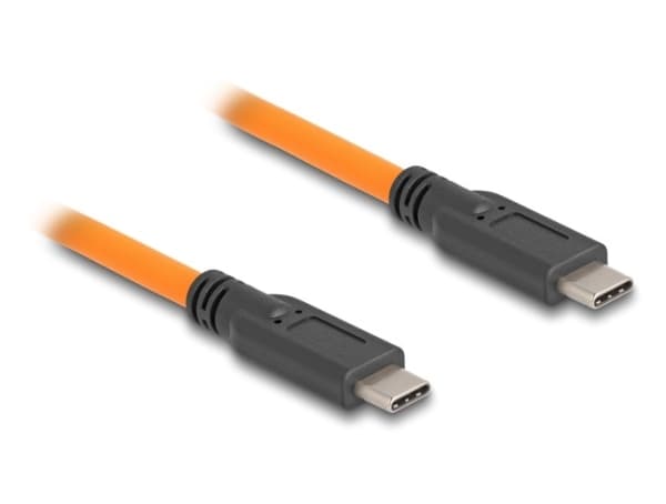 Delock - USB-kabel - 24 pin USB-C (hane) till 24 pin USB-C (hane) - 20 V - 5 A - 1 m - upp till 5 Gbps dataöverföringshastighet - orange