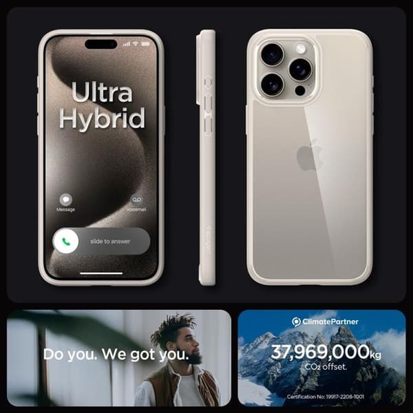 Spigen iPhone 15 Pro Mobilskal Ultra Hybrid - Natural Titanium