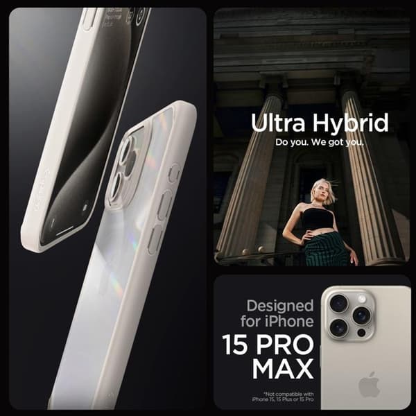 Spigen iPhone 15 Pro Mobilskal Ultra Hybrid - Natural Titanium
