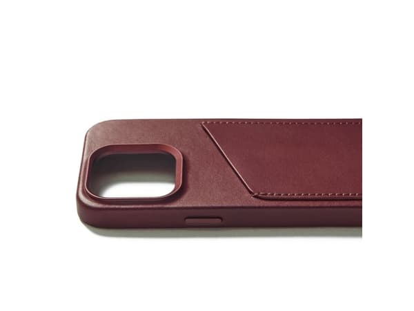 Troubadour Goods Limited Mujjo Leather Wallet Case - Lær iPhone 15 Pro-deksel, MagSafe-kompatibel (burgunder)