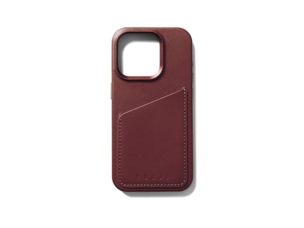 Troubadour Goods Limited Mujjo Leather Wallet Case - Lær iPhone 15 Pro-deksel, MagSafe-kompatibel (burgunder)