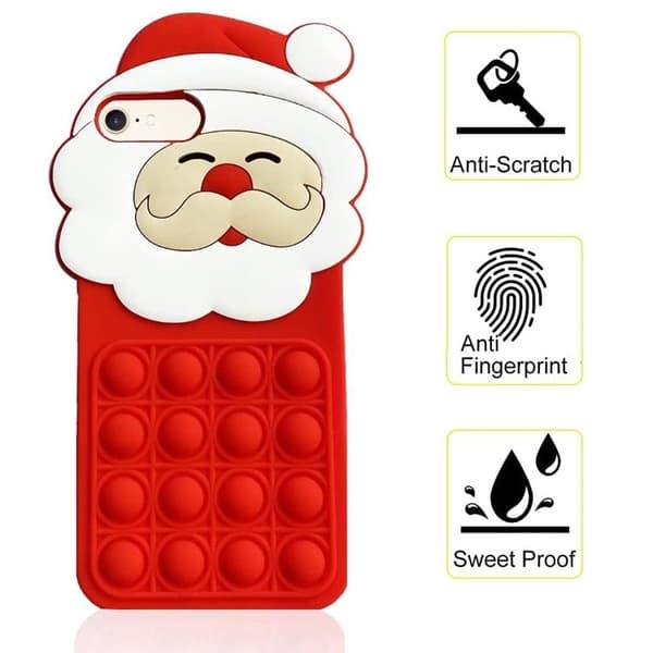 iPhone XS Max Mobilskal Silikon Santa Claus Pop It - Röd