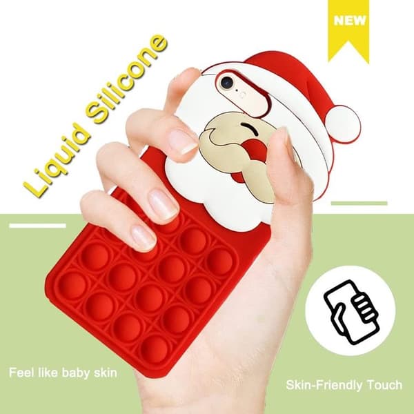 iPhone XS Max Mobilskal Silikon Santa Claus Pop It - Röd