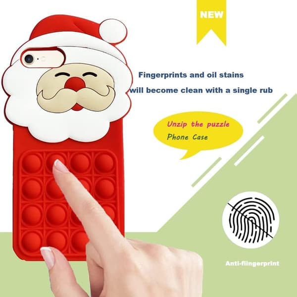iPhone XS Max Mobilskal Silikon Santa Claus Pop It - Röd