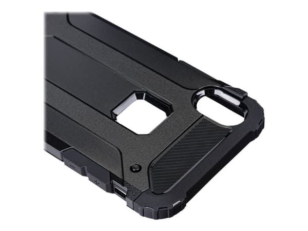 X-Shield Hard - Baksidesskydd för mobiltelefon - termoplastisk polyuretan (TPU) - svart - för Apple iPhone XR
