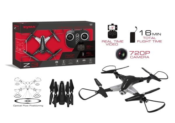 Syma Radiostyrd Z3 Ihopfällbar HD Kameradrönare