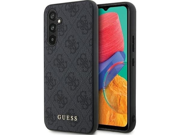 Guess GUHCS23FEG4GFGR S23 FE S711 harmaa/harmaa kovakotelo 4G metalli kultainen logo