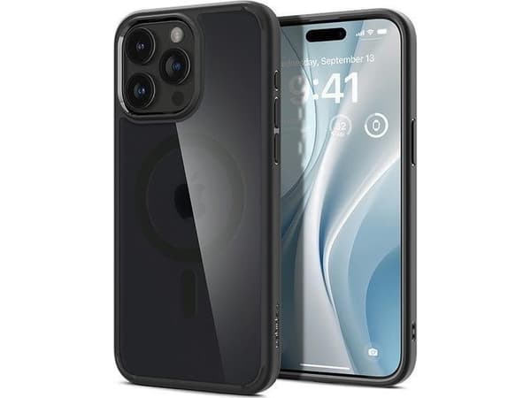 Spigen Ultra Hybrid MagFit - Baksidesskydd för mobiltelefon - MagSafe-kompatibilitet - polykarbonat, termoplastisk polyuretan (TPU) - frostad svart -