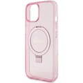 Miniatyrbild 6 av 8: Guess iPhone 15/14 Plus Mobilskal Magsafe Ringställ Script Glitter - Rosa