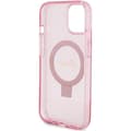 Miniatyrbild 7 av 8: Guess iPhone 15/14 Plus Mobilskal Magsafe Ringställ Script Glitter - Rosa