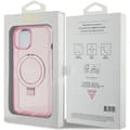 Miniatyrbild 8 av 8: Guess iPhone 15/14 Plus Mobilskal Magsafe Ringställ Script Glitter - Rosa