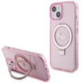 Miniatyrbild 1 av 8: Guess iPhone 15/14 Plus Mobilskal Magsafe Ringställ Script Glitter - Rosa