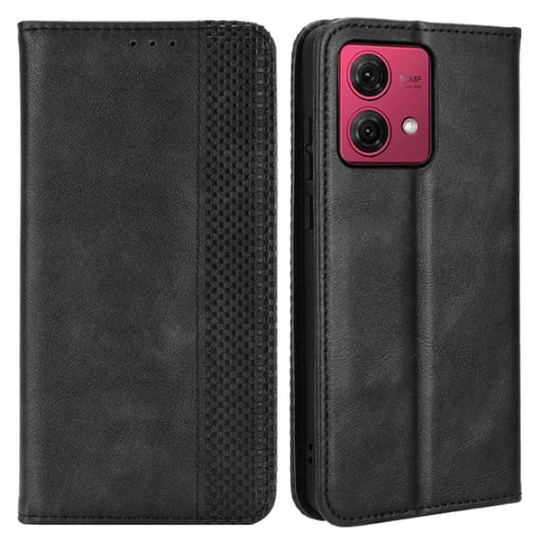 Motorola Moto G84 5G teline puhelinkotelo täysi suojaus lompakon suojus - musta