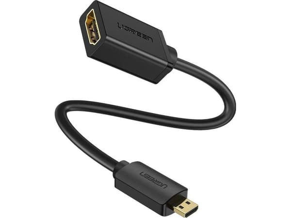 Adapter AV Ugreen Adapter UGREEN 20134 Micro HDMI do HDMI, 20cm (czarny)