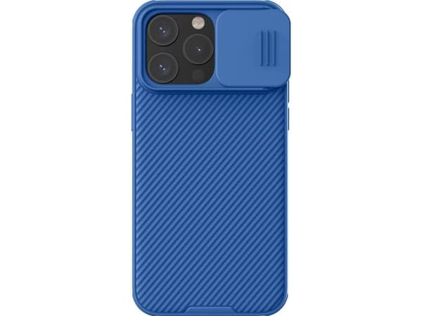 Panssaroitu Nillkin CamShield Pro magneettikotelo iPhone 15 Pro:lle, jossa on kamerasuoja - sininen