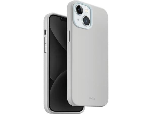 Uniq UNIQ etui Lino Hue iPhone 15 / 14 / 13 6.1" Magclick Charging jasnoszary/chalk grey