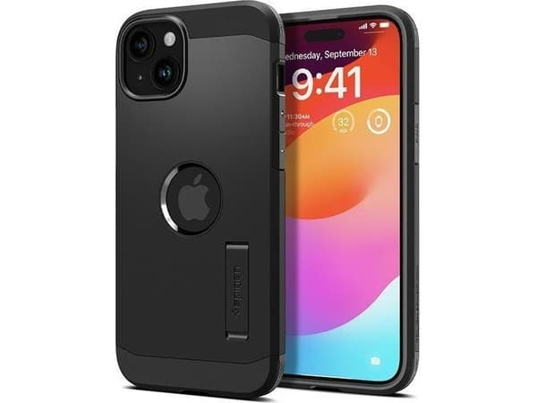 Spigen ACS06811, Suojus, Apple, iPhone 15, 15,5 cm (6.1"), Musta