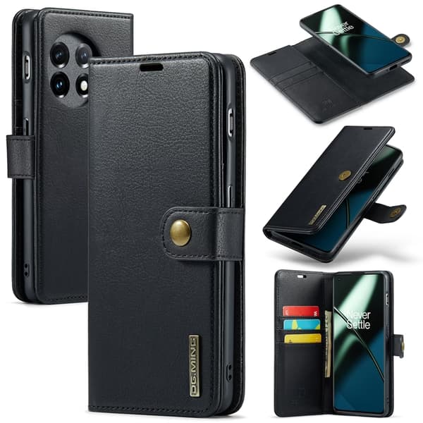 DG.MING OnePlus 12 5G Plånboksfodral Magnet 2in1 - Svart