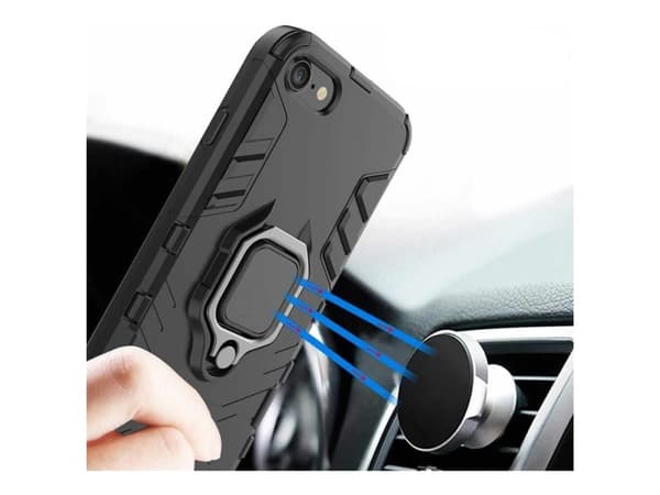 CoreParts - Baksidedeksel for mobiltelefon - silikon, hard polykarbonat, bløt termoplastpolyuretan (TPU) - svart - 6.5" - for Apple iPhone 11 Pro Max