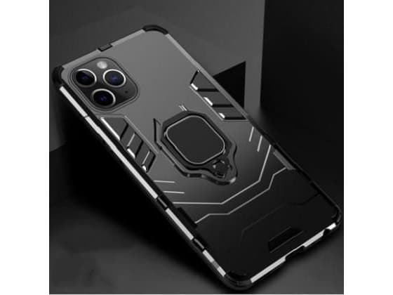 CoreParts - Baksidedeksel for mobiltelefon - silikon, hard polykarbonat, bløt termoplastpolyuretan (TPU) - svart - 6.5" - for Apple iPhone 11 Pro Max