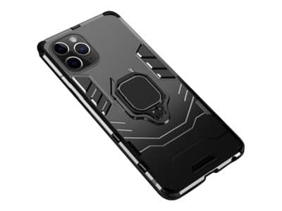 CoreParts - Baksidedeksel for mobiltelefon - silikon, hard polykarbonat, bløt termoplastpolyuretan (TPU) - svart - 6.5" - for Apple iPhone 11 Pro Max
