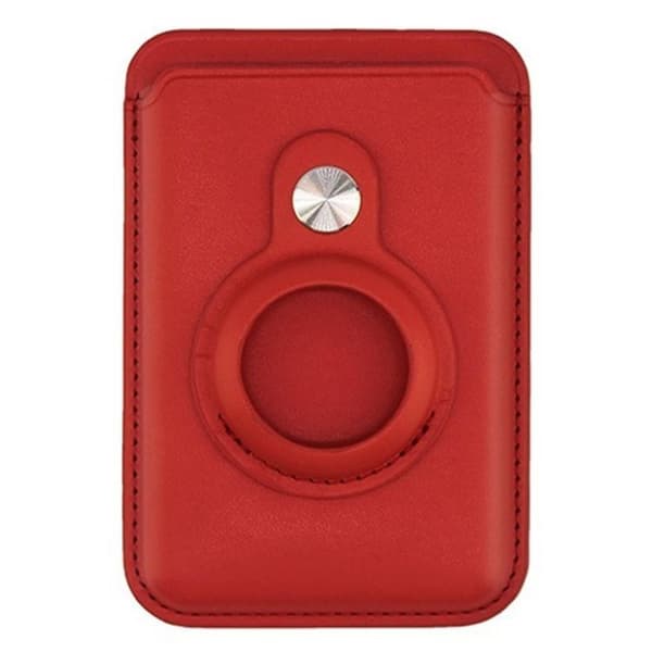 AirTag Magsafe Korthållare MRC054 Läder Magnetic - Röd