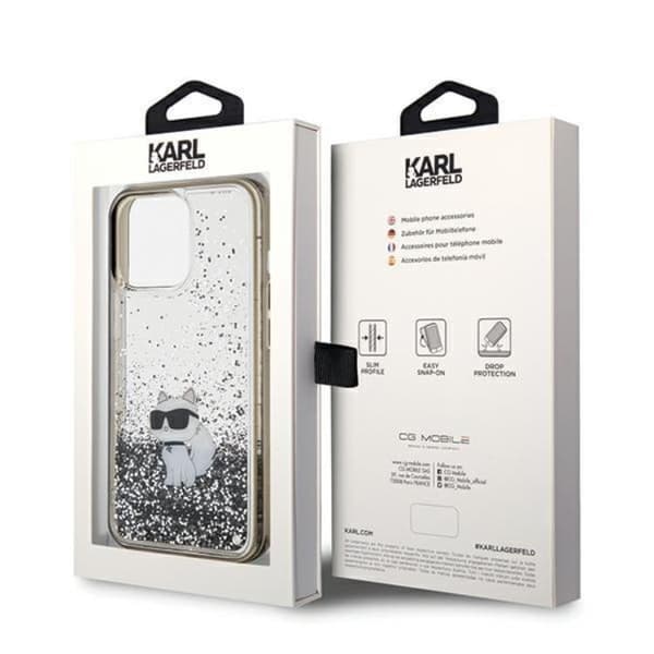 KARL LAGERFELD iPhone 13 Pro Max Mobilskal Liquid Glitter Choupette