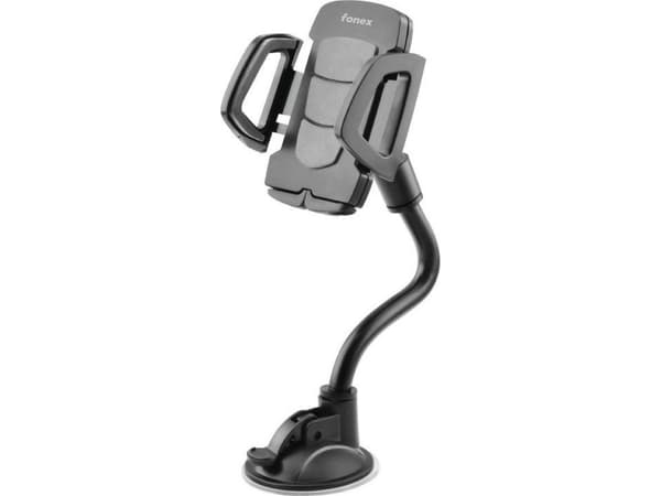 Universal Car Holder Tube Suction Cup iki 6.5" By Fonex Juodas