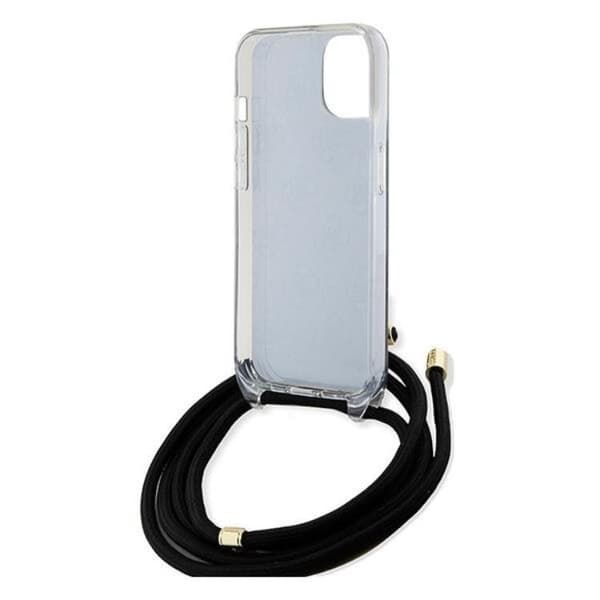 Guess iPhone 15/14/13 Mobilskal Crossbody Cord Print - Svart