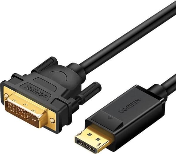 Ugrønn kabel DisplayPort til DVI-kabel UGREEN DP103, FullHD, ensrettet, 1,5 m (svart)