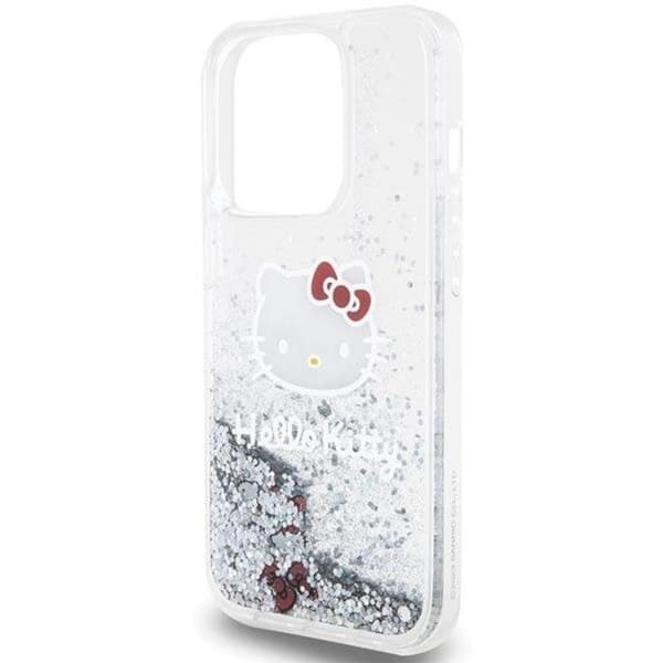 Hello Kitty iPhone 14 Pro Max Mobilskal Liquid Glitter Charms Kitty Head